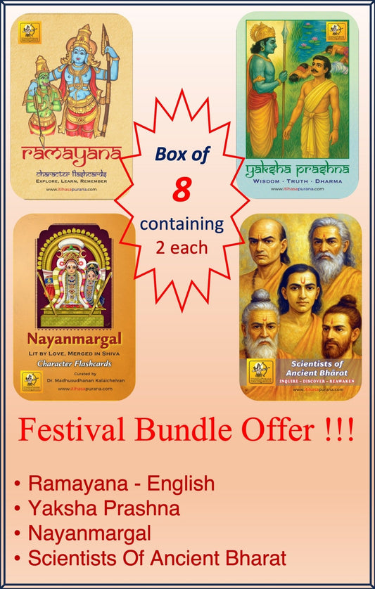 Festive Bundle of 8 - Ramayana, Yaksha Prashna, Nayanmargal and Scientists of Bharat - Each 2 - Itihasapurana