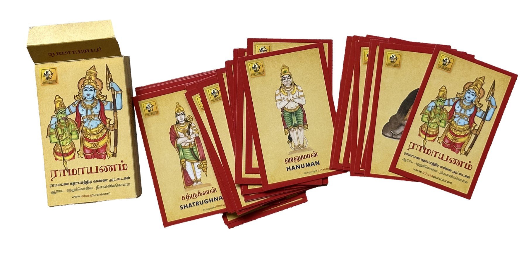Ramayana Flashcards TAMIL – 55 Illustrated Character Cards in TAMIL - Itihasapurana
